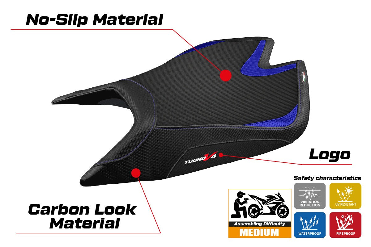Aprilia Tuono V4 Factory 2021-2026 Seat Cover TPZ Italia Comfort Blue