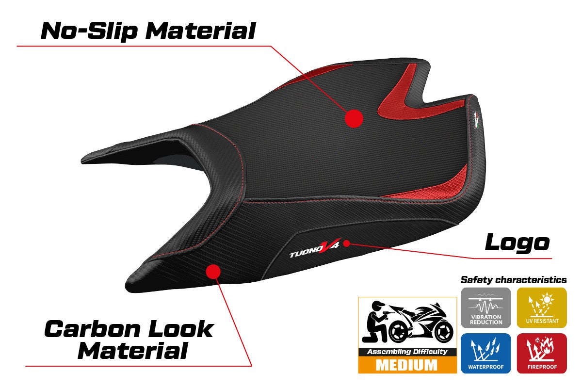 Aprilia Tuono V4 Factory 2021-2026 Seat Cover TPZ Italia Comfort Red
