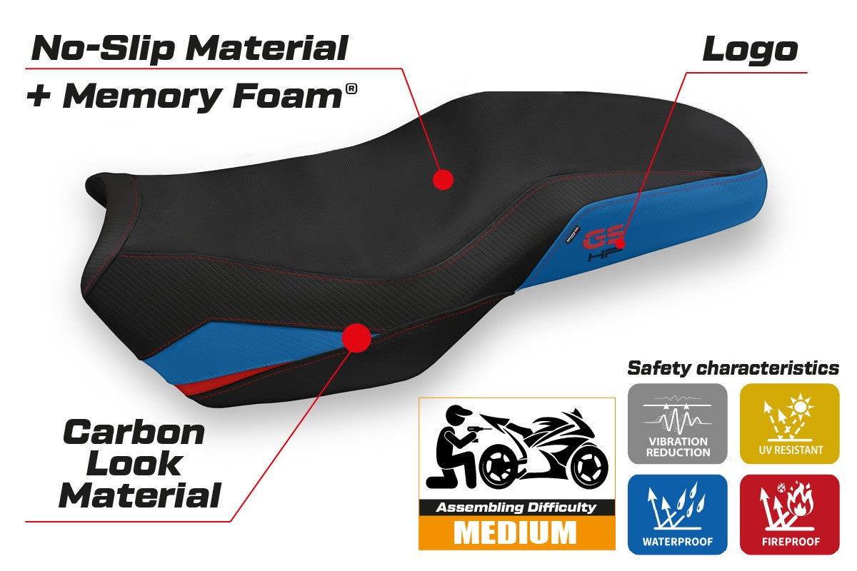 BMW F750-800-850 GS 2018-2026 Seat Cover TPZ Italia Comfort Blue