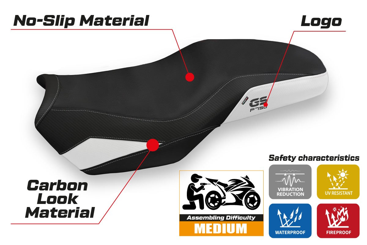 BMW F750GS 2018-2026 Seat Cover TPZ Italia White