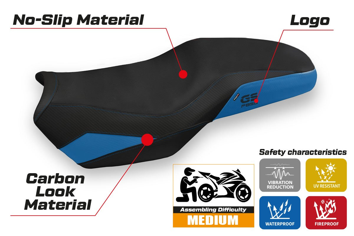 BMW F850GS 2018-2026 Seat Cover TPZ Italia Blue