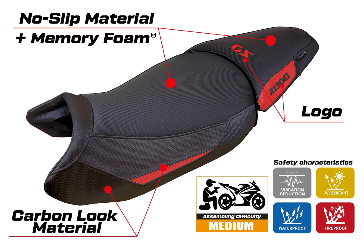 BMW R1300GS 2023-2026 Seat Cover TPZ Italia Comfort Red Black