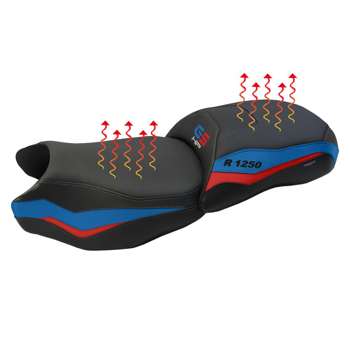 BMW R1250 GS 2019-2023 Seat Cover TPZ Italia Heated Red Blue