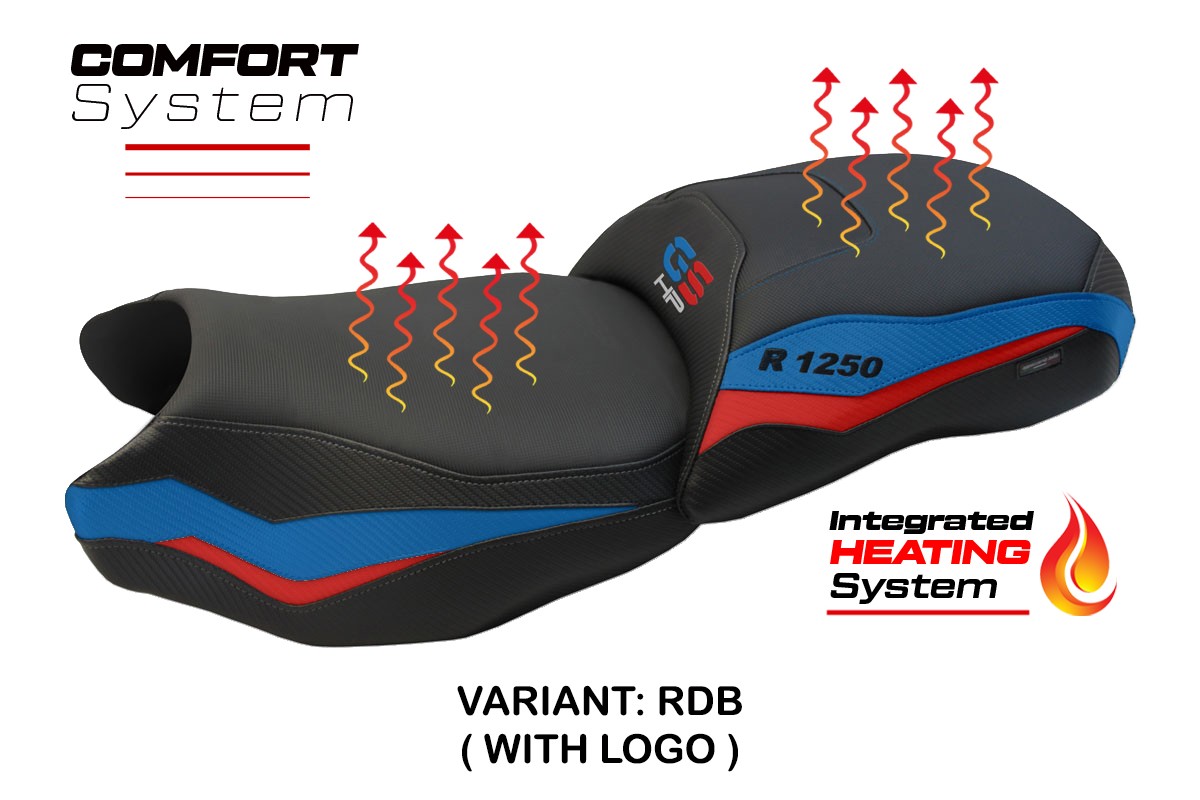 BMW R1250 GS 2019-2023 Seat Cover TPZ Italia Heated Red Blue