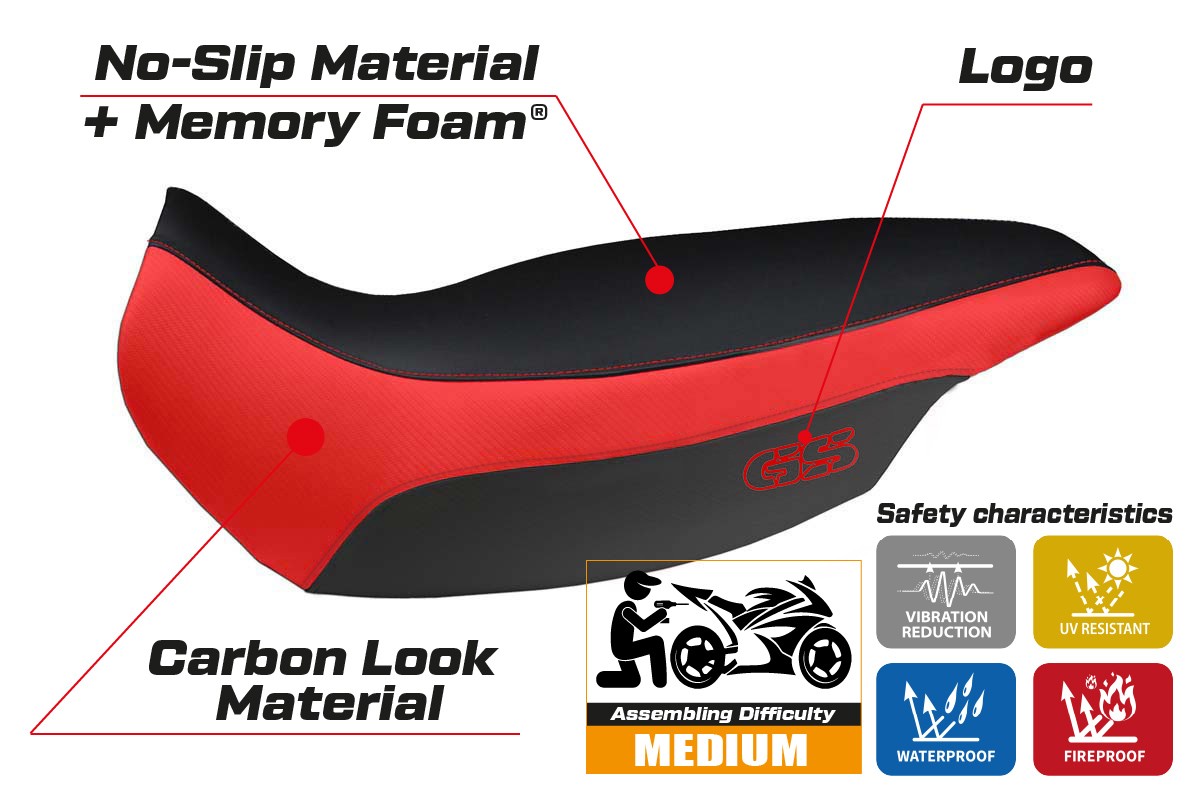 BMW R1150GS Adventure 2002-2006 Seat Cover TPZ Italia Comfort Red