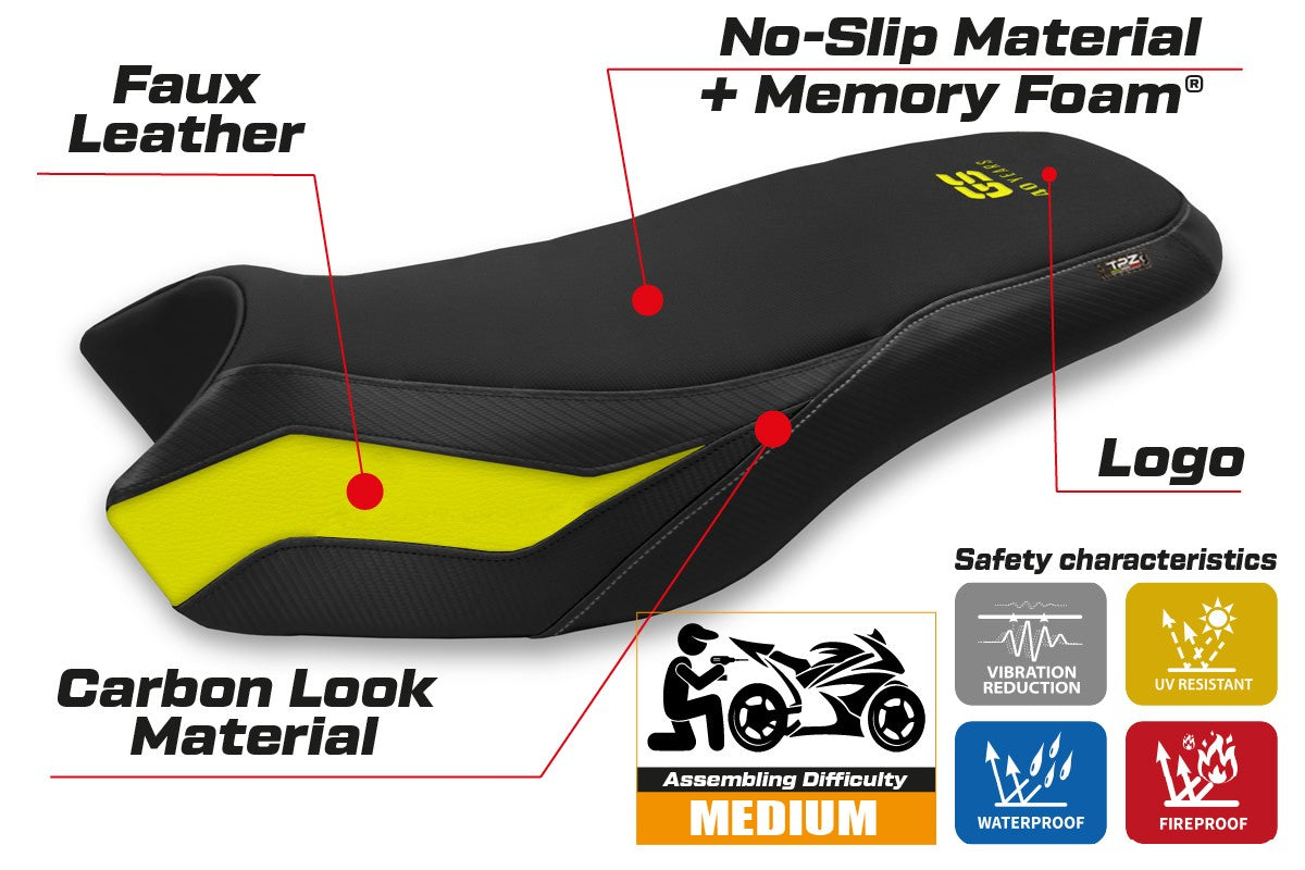 BMW R1200/1250 GS Rallye 2017-2024 Seat Cover TPZ Italia Comfort Yellow