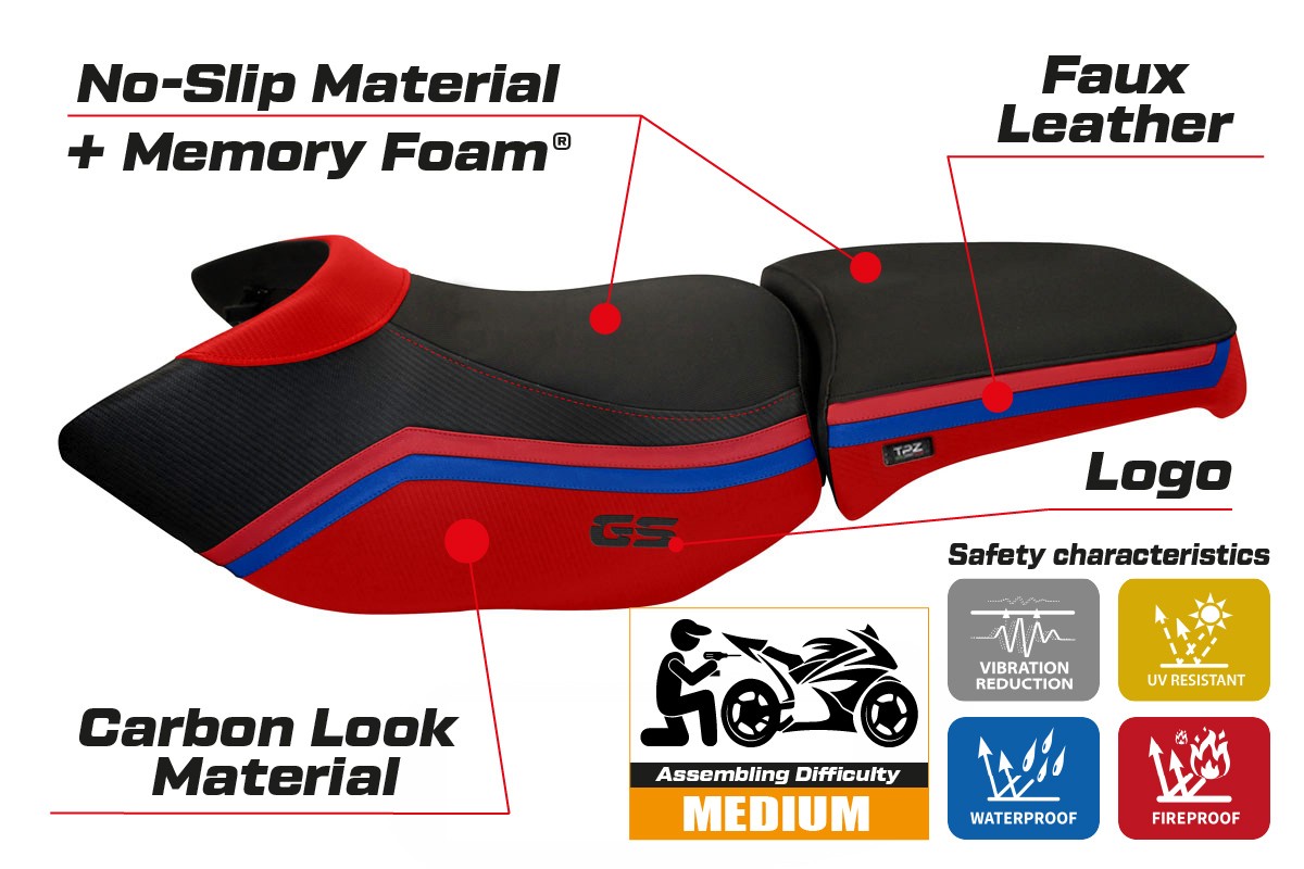 BMW R1200GS ADV 2006-2012 Seat Cover TPZ Italia Comfort Red SE