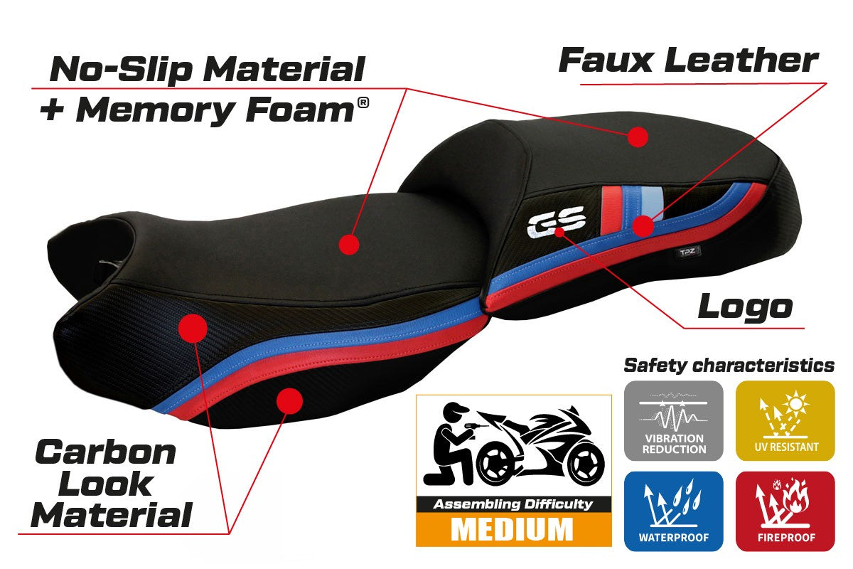 BMW R1200GS 2013-2018 Seat Cover TPZ Italia Heated Comfort Black