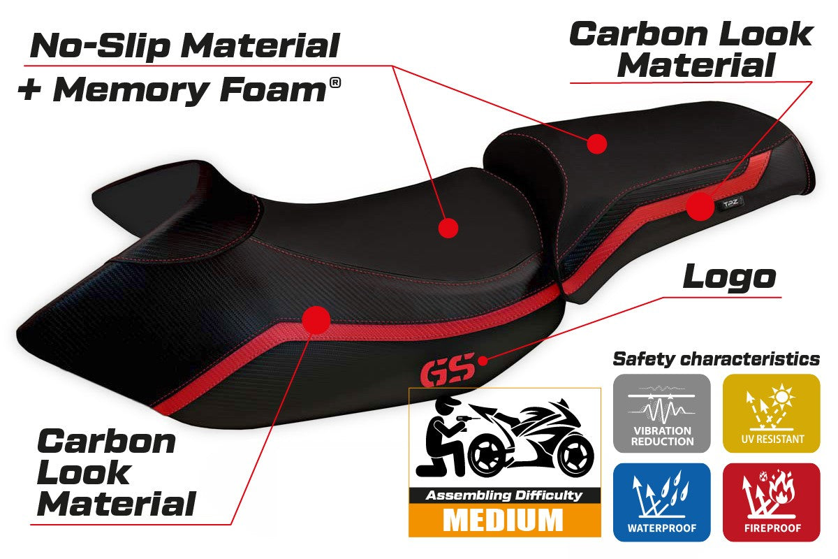 BMW R1200GS 2005-2012 Seat Cover TPZ Italia Comfort Red