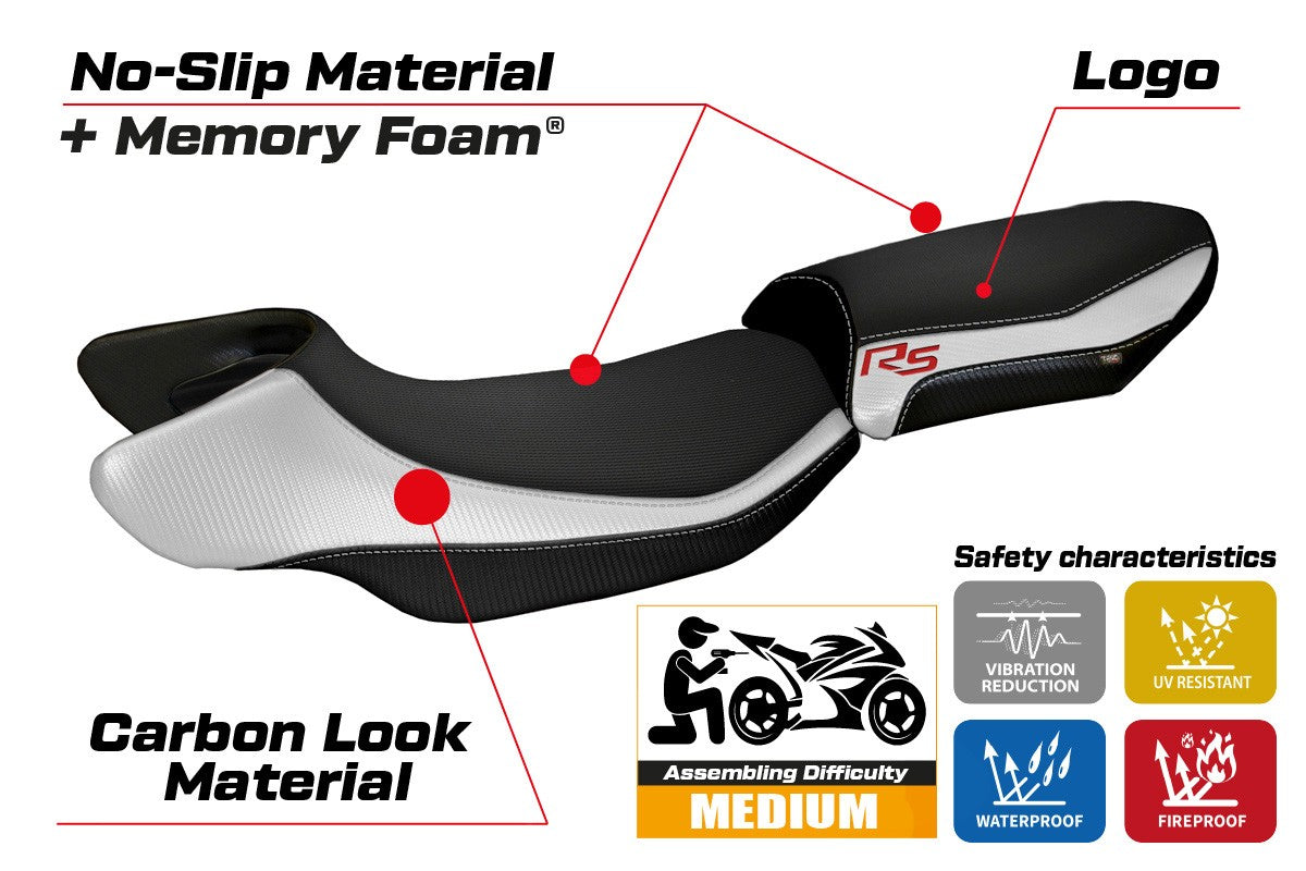 BMW R1200RS 2015-2019 Seat Cover TPZ Italia Comfort White Black