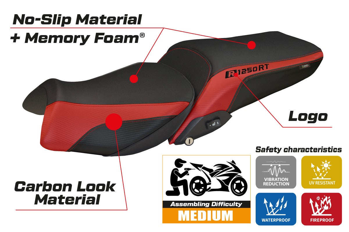 BMW R1250RT 2019-2025 Seat Cover TPZ Italia Comfort Red