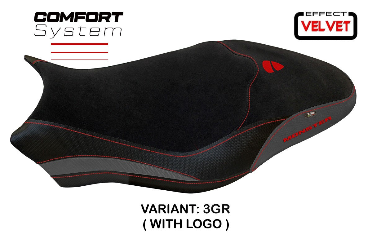 Ducati Monster 821 1200 2017-2020 Seat Cover TPZ Italia Velvet Comfort Grey