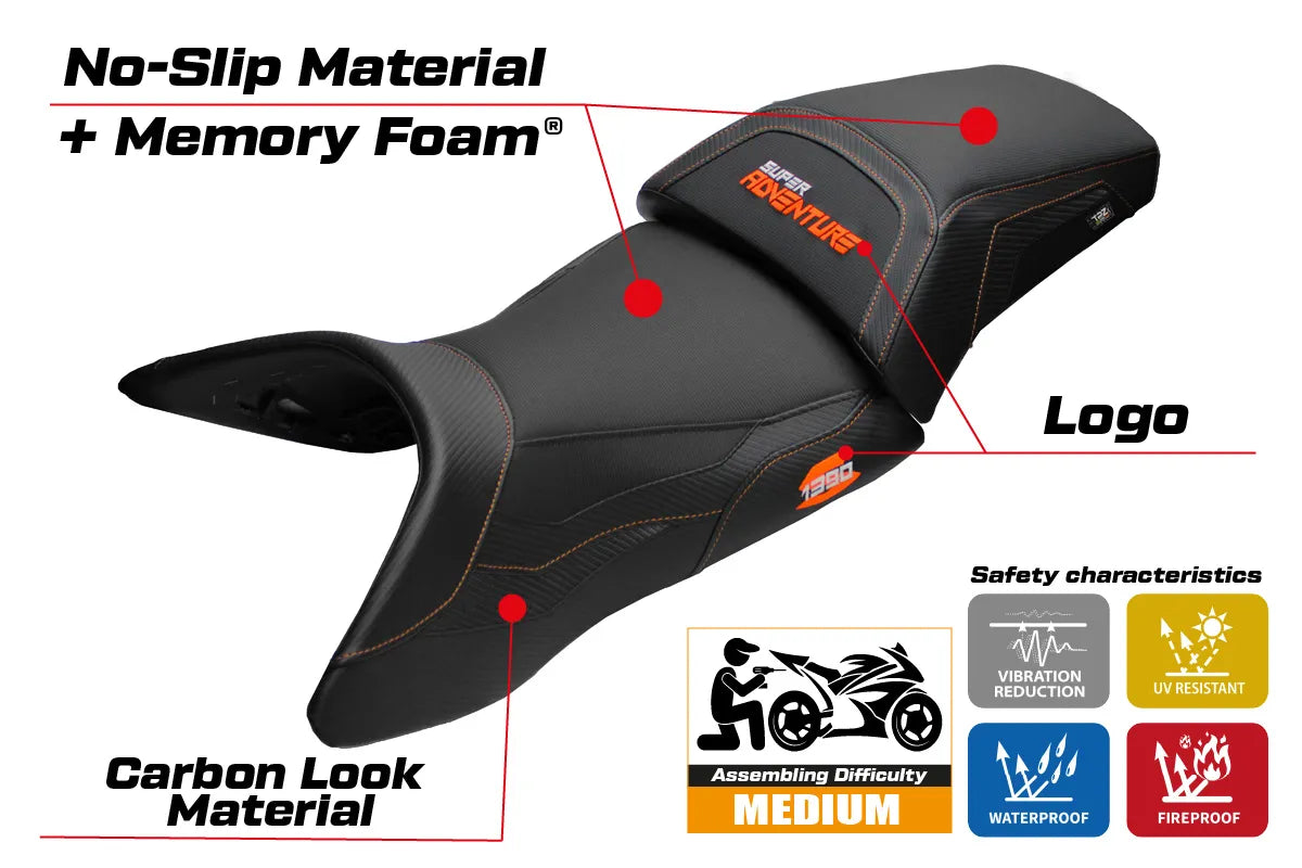 KTM 1390 Super Adventure S 2025-2026 Seat Cover TPZ Italia Comfort Black