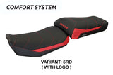 Funda de asiento Yamaha Tracer 900 2015-2017 Tappezzeria Italia TPZ Comfort en rojo y negro