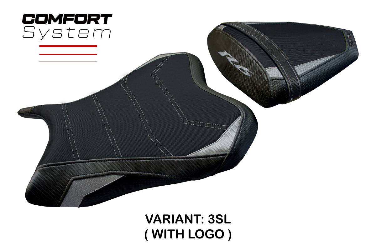 Funda de asiento Yamaha YZF R6 2006-2007 Tappezzeria Italia TPZ Comfort en plata y negro