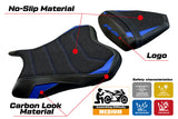 Funda de asiento Yamaha YZF R6 2006-2007 Tappezzeria Italia TPZ en Ultragrip Azul y Negro