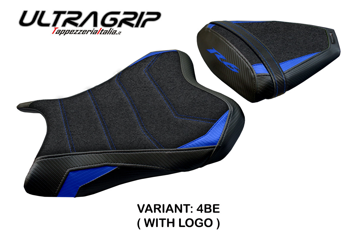 Funda de asiento Yamaha YZF R6 2006-2007 Tappezzeria Italia TPZ en Ultragrip Azul y Negro