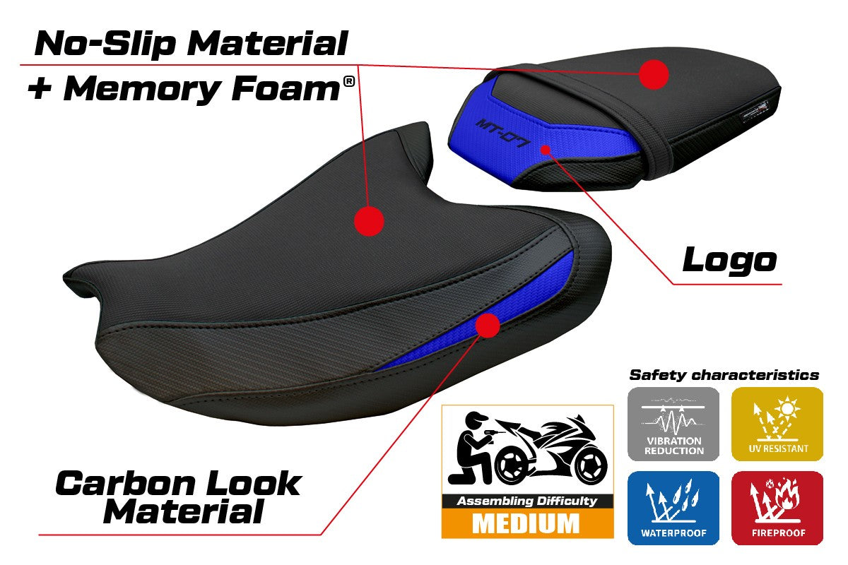 Yamaha MT-07 FZ07 2025 Seat Cover Tappezzeria Italia TPZ Comfort Blue Black