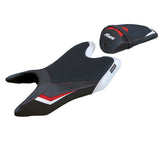 Funda de asiento Yamaha YZF R125 2019-2023 Tappezzeria Italia TPZ en blanco y rojo