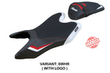 Funda de asiento Yamaha YZF R125 2019-2023 Tappezzeria Italia TPZ en blanco y rojo