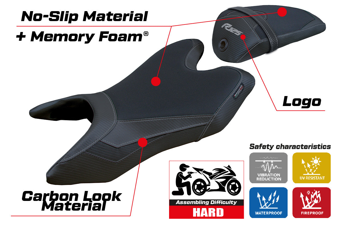 Funda de asiento Yamaha YZF R125 2019-2023 Tappezzeria Italia TPZ Comfort en negro