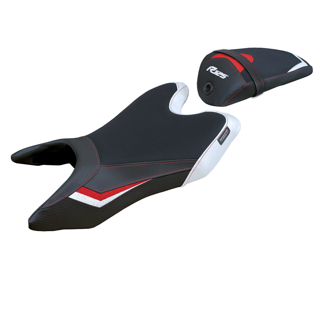 Funda de asiento Yamaha YZF R125 2019-2023 Tappezzeria Italia TPZ Comfort en blanco y rojo