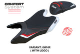 Funda de asiento Yamaha YZF R125 2019-2023 Tappezzeria Italia TPZ Comfort en blanco y rojo