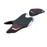 Yamaha YZF R125 2019-2023 Seat Cover Tappezzeria Italia TPZ Ultragrip in White and Red