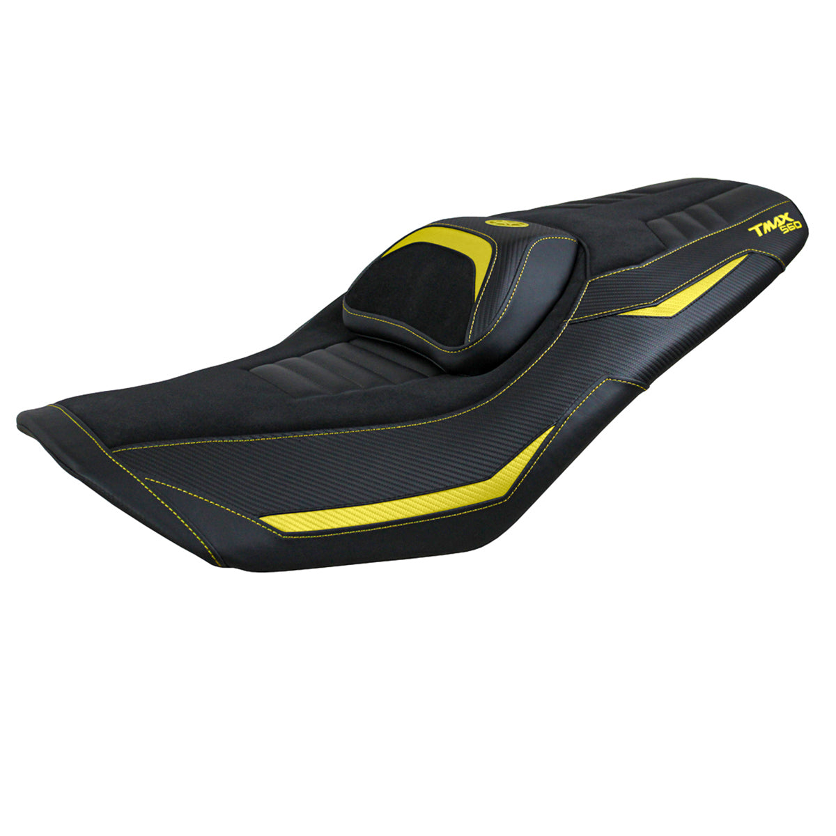 Funda de asiento para Yamaha T-Max 560 2022-2025 Tappezzeria Italia TPZ en amarillo y negro
