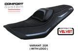 Funda de asiento Yamaha T-Max 560 2022-2025 Tappezzeria Italia TPZ Comfort en gris y negro