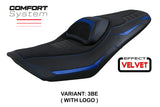 Funda de asiento Yamaha T-Max 560 2022-2025 Tappezzeria Italia TPZ Comfort en azul y negro