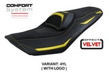 Funda de asiento Yamaha T-Max 560 2022-2025 Tappezzeria Italia TPZ Comfort en amarillo y negro