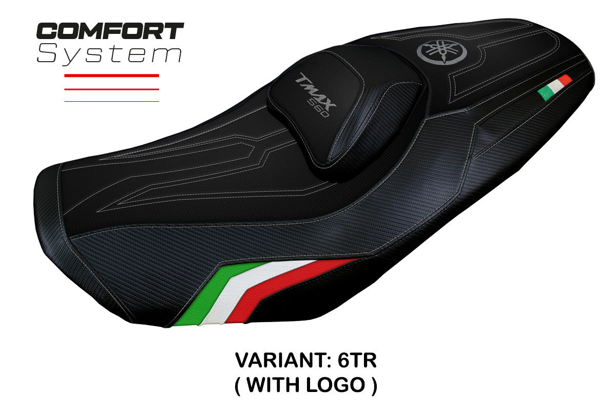 Yamaha T-Max 560 2022-2026 Seat Cover TPZ Italia Comfort Tricolor Black