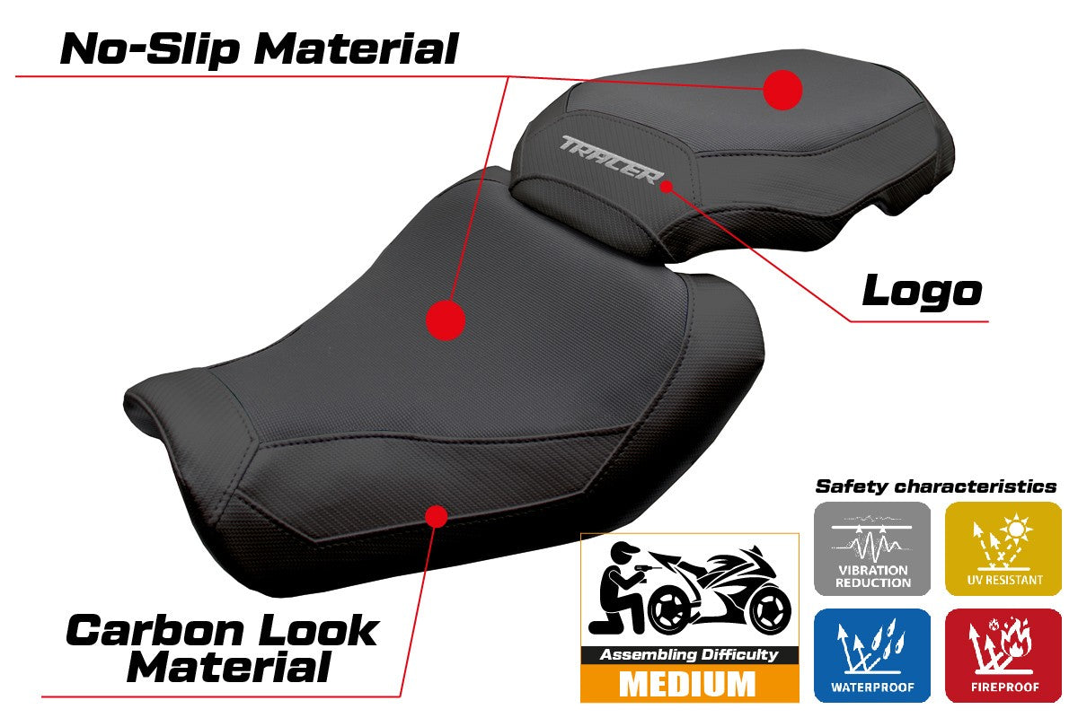 Funda de asiento Yamaha Tracer 9 / 9 GT 2025 Tappezzeria Italia TPZ Negro
