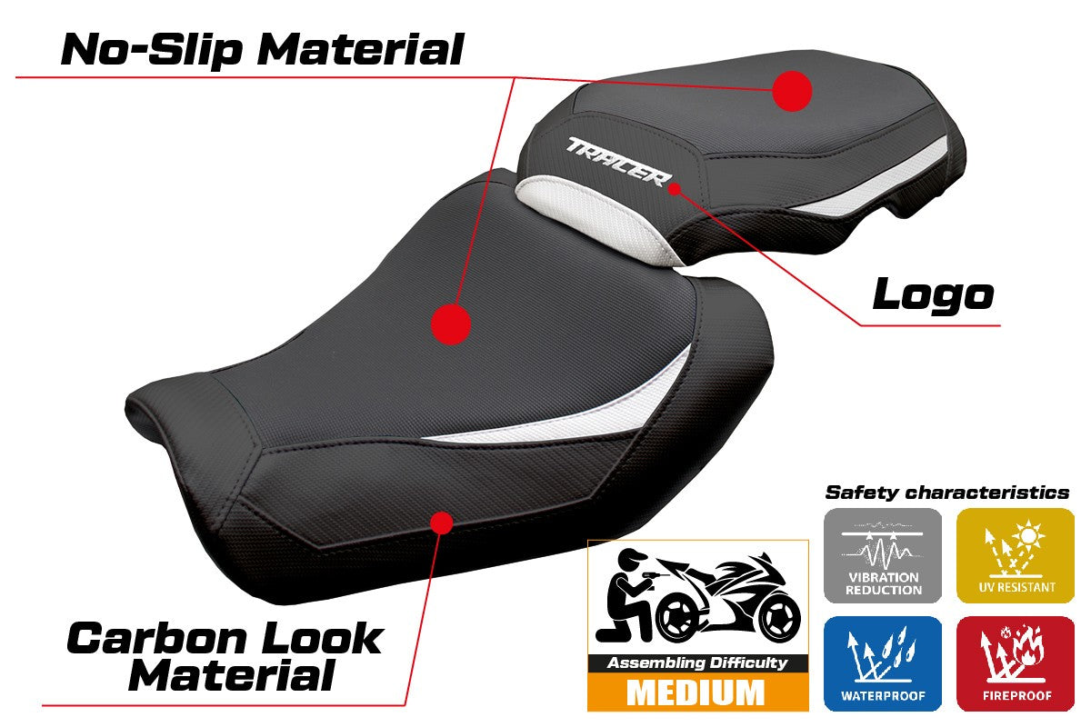 Yamaha Tracer 9 / 9 GT 2025 Seat Cover Tappezzeria Italia TPZ White Black