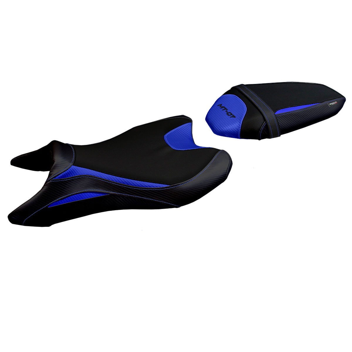 Funda de asiento Yamaha MT-07 FZ07 2018-2024 Tappezzeria Italia TPZ en azul y negro