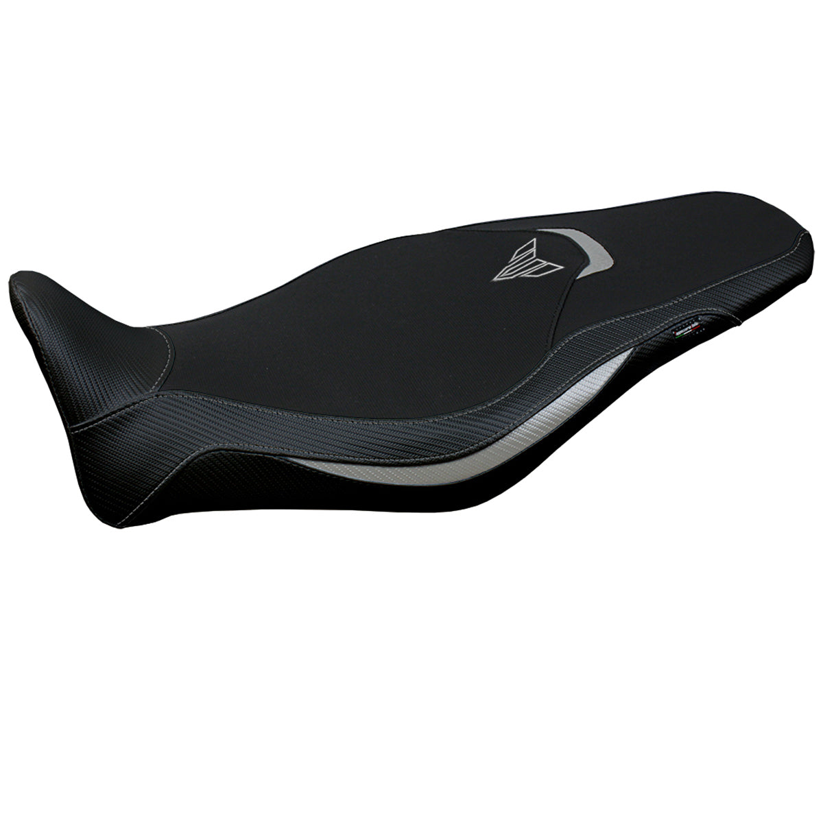 Funda de asiento Yamaha MT-09 FZ09 2021-2023 Tappezzeria Italia TPZ en plata y negro