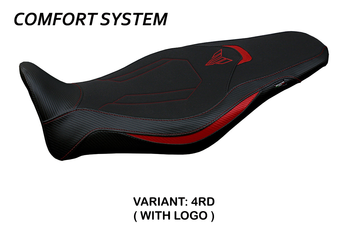 Funda de asiento Yamaha MT-09 FZ09 2021-2023 Tappezzeria Italia TPZ Comfort en rojo y negro