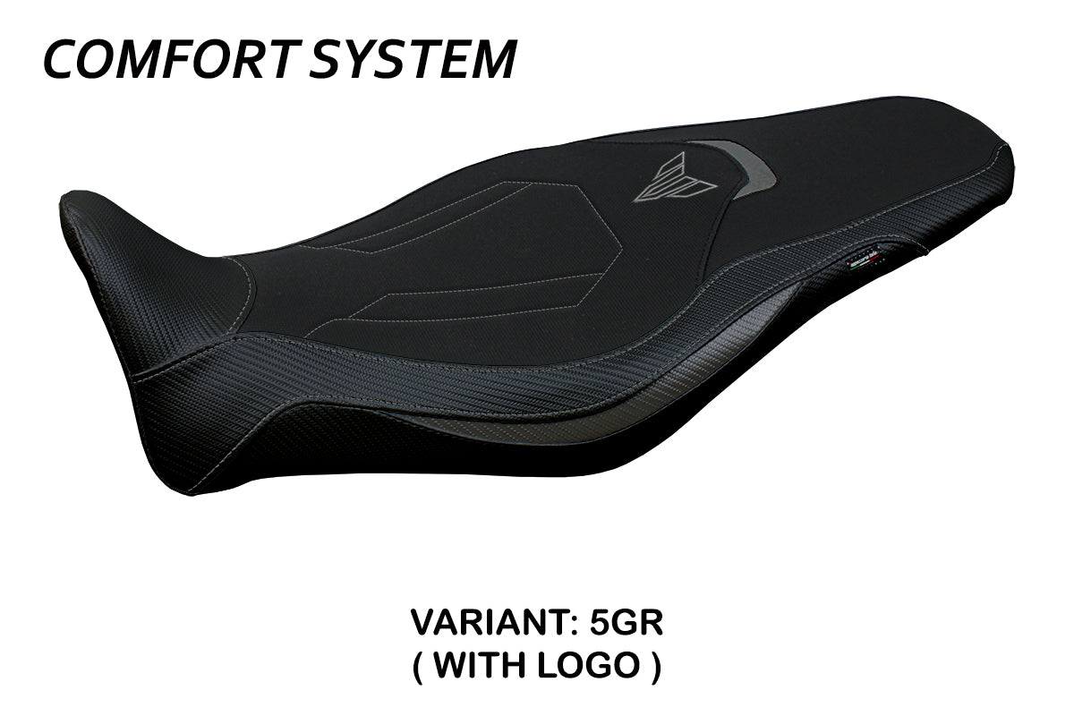 Funda de asiento Yamaha MT-09 FZ09 2021-2023 Tappezzeria Italia TPZ Comfort en gris y negro