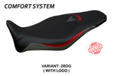 Funda de asiento Yamaha MT-09 FZ09 2021-2023 Tappezzeria Italia TPZ Comfort en rojo, gris y negro