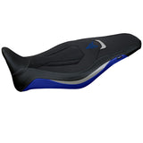 Funda de asiento Yamaha MT-09 FZ09 2021-2023 Tappezzeria Italia TPZ Ultragrip en azul, plata y negro
