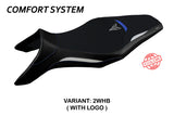 Funda de asiento Yamaha MT-09 FZ09 2013-2020 Tappezzeria Italia TPZ Comfort en blanco y azul