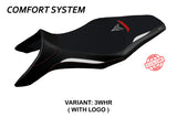Funda de asiento Yamaha MT-09 FZ09 2013-2020 Tappezzeria Italia TPZ Comfort en blanco y rojo