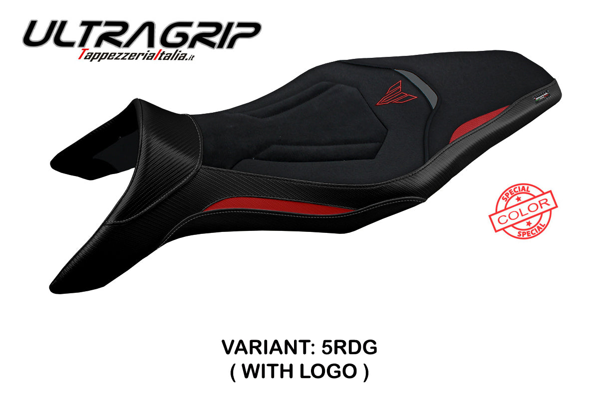 Funda de asiento Yamaha MT-09 FZ09 2013-2020 Tappezzeria Italia TPZ Ultragrip en rojo y gris