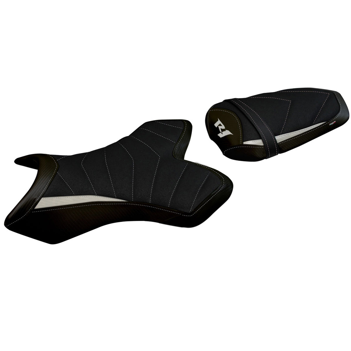 Funda de asiento Yamaha YZF R1 2004-2006 Tappezzeria Italia TPZ Ultragrip en blanco y negro