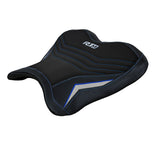 Funda para asiento de piloto Yamaha YZF R1M 2015-2025 Tappezzeria Italia TPZ Comfort en azul y plata