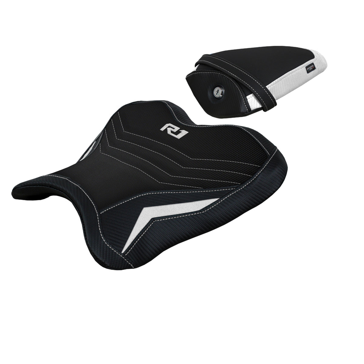 Funda de asiento Yamaha YZF R1 2015-2025 Tappezzeria Italia TPZ Comfort en blanco