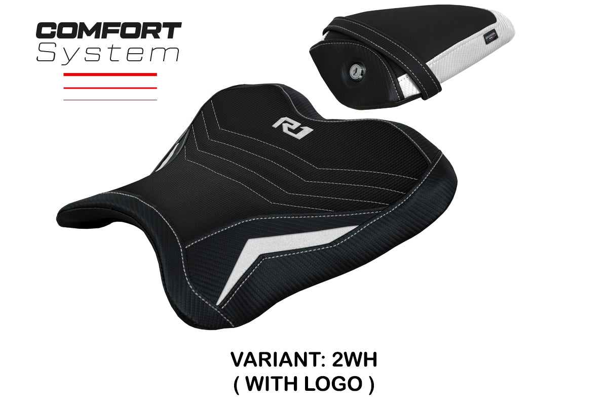 Funda de asiento Yamaha YZF R1 2015-2025 Tappezzeria Italia TPZ Comfort en blanco