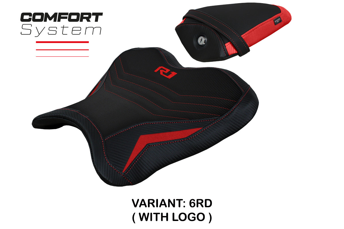 Funda de asiento Yamaha YZF R1 2015-2025 Tappezzeria Italia TPZ Comfort en rojo