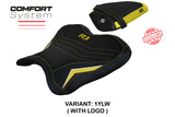 Funda de asiento Yamaha YZF R1 2015-2025 Tappezzeria Italia TPZ Comfort en amarillo y blanco SE